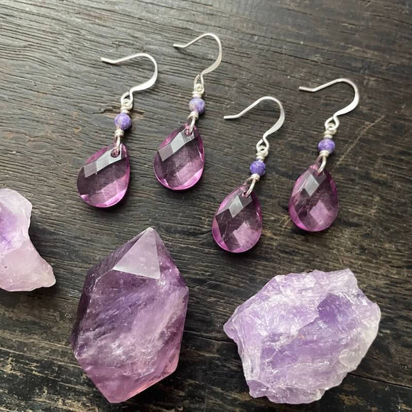 JBC Collection - Love & Lavender Teardrop Earrings