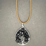 Onyx Tree of Life Pendant (Large Tree) ~ Silver