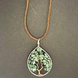 Tree Agate Tree of Life Pendant (Large Tree) ~ Silver/Copper