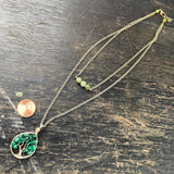 Malachite Tree of Life Layer Necklace ~ Gold