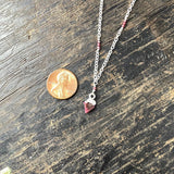 Ruby Waves Silver Necklace (18") ~ Option A