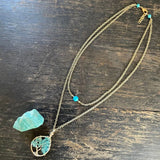 Apatite Tree of Life Layer Necklace ~ Gold