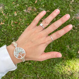 Aquamarine Tree of Life Clasp Bracelet ~ Silver