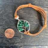 Aventurine Tree of Life Adjustable Bracelet ~ Silver/Copper