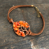 Carnelian Tree of Life Anklet (Small Tree)