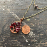 Garnet Tree of Life Layer Necklace ~ Copper