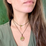 Peridot Tree of Life Layer Necklace ~ Copper
