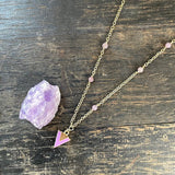 Triangle Necklace (18") - Purple