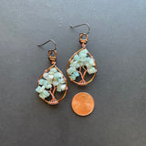 Amazonite Tree of Life Earrings ~ Copper