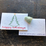 "happy holidays" Tree of Life Handmade Seed Paper Card