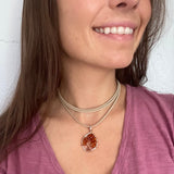 Amber Tree of Life Choker ~ Silver/Copper