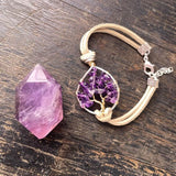 Amethyst Tree of Life Clasp Bracelet ~ Silver/Gold