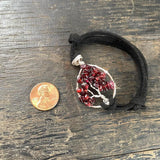Garnet Tree of Life Adjustable Bracelet ~ Silver