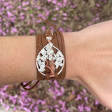 Howlite Tree of Life Wrap Bracelet ~ Silver/Copper