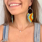 Iris Circle Earrings ~ Silver