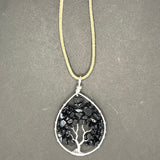 Onyx Tree of Life Pendant (Large Tree) ~ Silver