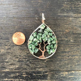 Tree Agate Tree of Life Pendant (Large Tree) ~ Silver/Copper