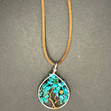Turquoise Tree of Life Pendant (Medium Tree) ~ Silver/Copper