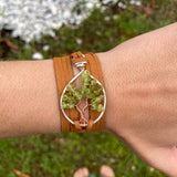 Peridot Tree of Life Wrap Bracelet ~ Silver/Copper