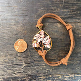 Rhodochrosite Tree of Life Adjustable Bracelet ~ Copper