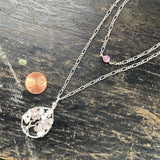 Rose Quartz Tree of Life Layer Necklace ~ Silver