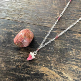 Ruby Waves Silver Necklace (18") ~ Option D