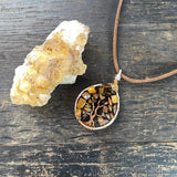 Tiger's Eye Tree of Life Pendant (Small Tree) ~ Silver/Copper