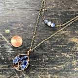 Sodalite Tree of Life Layer Necklace ~ Copper