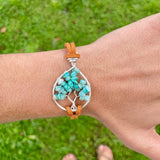 Amazonite Tree of Life Clasp Bracelet ~ Silver