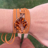 Amber Tree of Life Wrap Bracelet ~ Copper