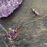 Amethyst Tree of Life Layer Necklace ~ Copper