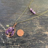 Amethyst Tree of Life Layer Necklace ~ Copper