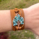Apatite Tree of Life Wrap Bracelet ~ Copper