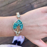 Apatite Tree of Life Clasp Bracelet ~ Silver/Gold