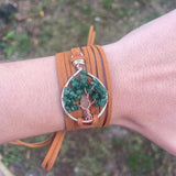 Aventurine Tree of Life Wrap Bracelet ~ Silver/Copper