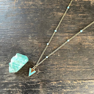 Triangle Necklace (18") - Blue