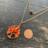 Carnelian Tree of Life Layer Necklace ~ Copper