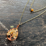 Citrine Tree of Life Layer Necklace ~ Copper