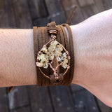 Citrine Tree of Life Wrap Bracelet ~ Copper
