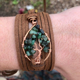 Emerald Tree of Life Wrap Bracelet