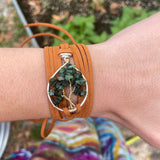 Emerald Tree of Life Wrap Bracelet ~ Silver/Gold