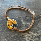 Golden Calcite Tree of Life Anklet (Small Pendant)