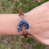 Kyanite Tree of Life Adjustable Bracelet ~ Silver/Copper