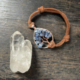 Kyanite Tree of Life Adjustable Bracelet ~ Silver/Copper
