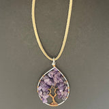 Amethyst Tree of Life Pendant (Large Tree) ~ Silver/Copper