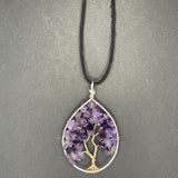 Amethyst Tree of Life Pendant (Large Tree) ~ Silver/Gold
