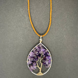 Amethyst Tree of Life Pendant (Large Tree) ~ Silver/Gold