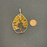 Citrine Tree of Life Pendant (Large Tree) ~ Silver/Copper