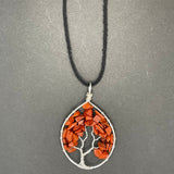 Red Jasper Tree of Life Pendant (Large Tree) ~ Silver