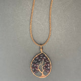 Garnet Tree of Life Pendant (Medium Tree) ~ Copper